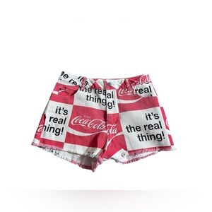 Women's Coca-Cola It's The Real Thing Red & White Denim shorts NWOT